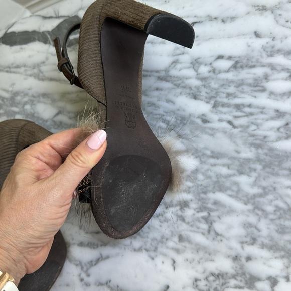 Brunello cucinelli suede fur Mary Jane shoes NEVER WORN - Picture 5 of 11